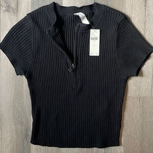Anthropologie Half-Zip Sweater Tee - Size XS- NWT